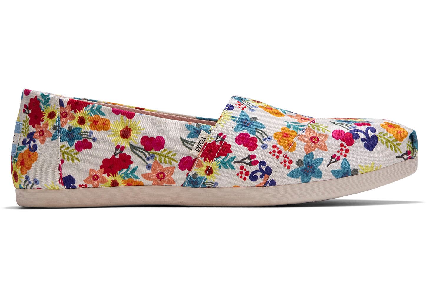 Toms Classics Floral Print - Womens Alpargata Espadrilles - Beige - NZ - 104783FTV